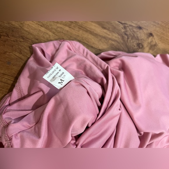 3/$15 New Sweetheart Neckline Pink Lined Sleeveless Ruched Stretchy Dress Medium - Picture 6 of 10